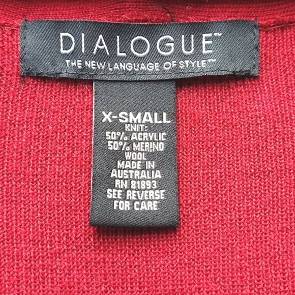 Dialogue Size XS Merino Wool Open Cardigan Removable Faux Fur - Picture 11 of 12